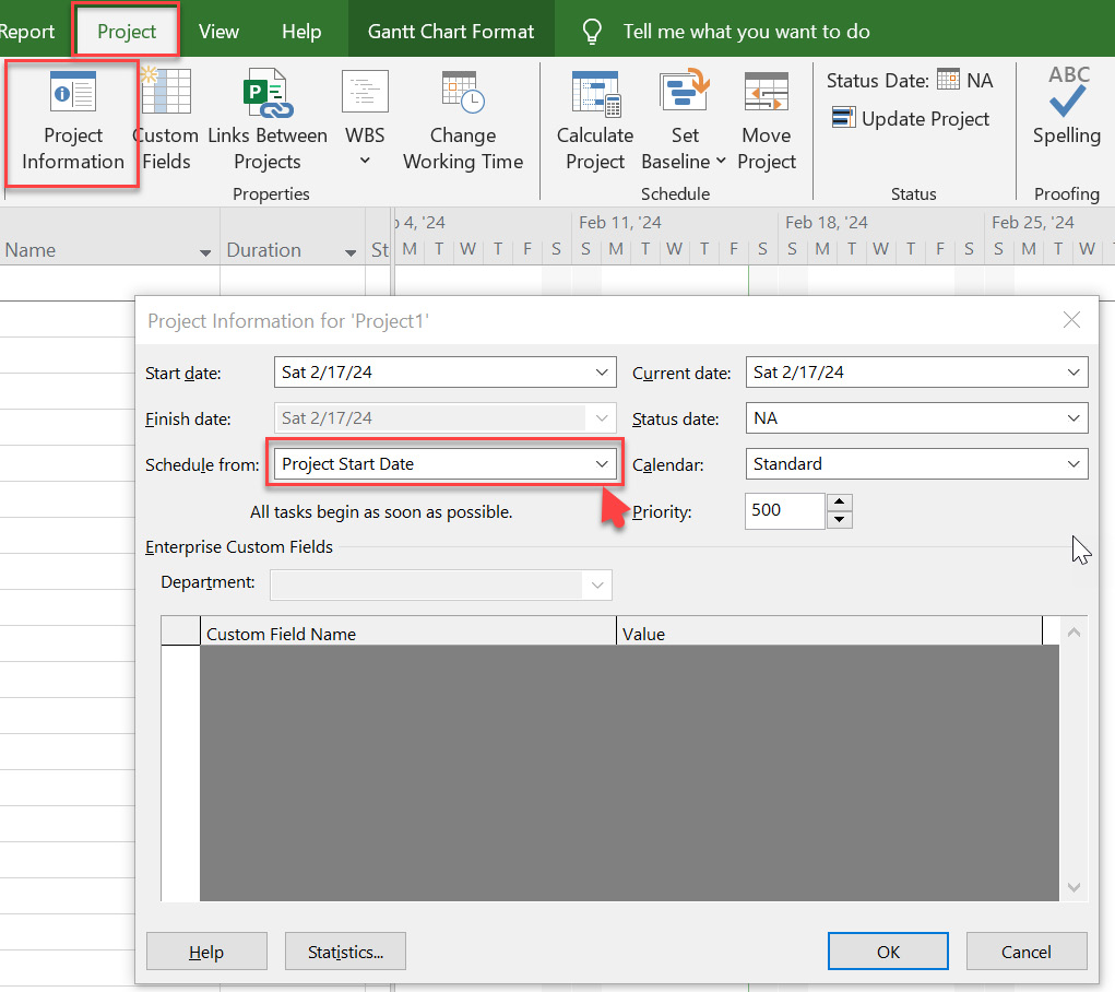 Figure 1.3: The Project Information dialog box