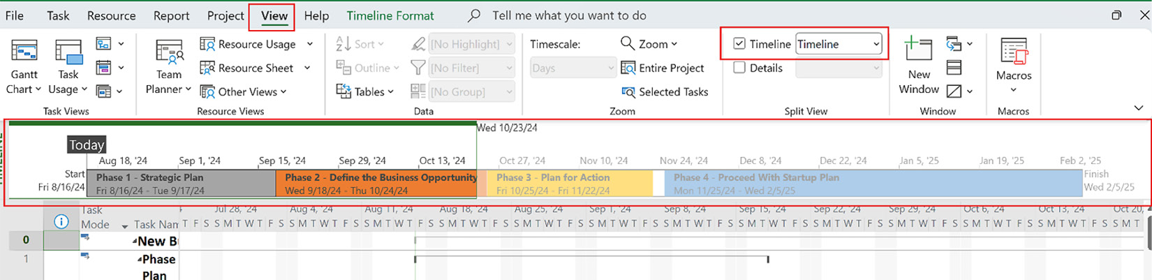 Figure 11.17: Viewing the timeline