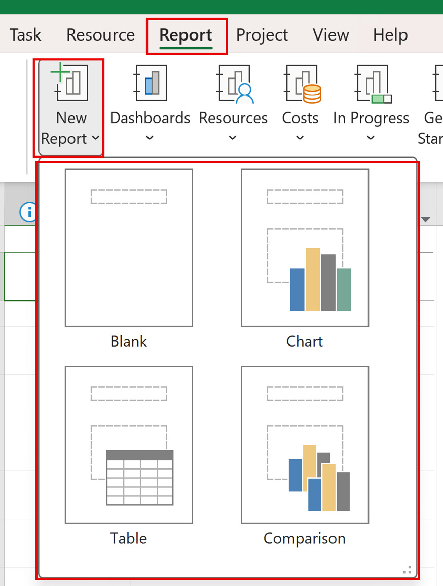 Figure 11.6: New Report options