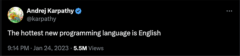 Figure 7.1: Tweet by Andrew Karpathy on Prompt Engineering1