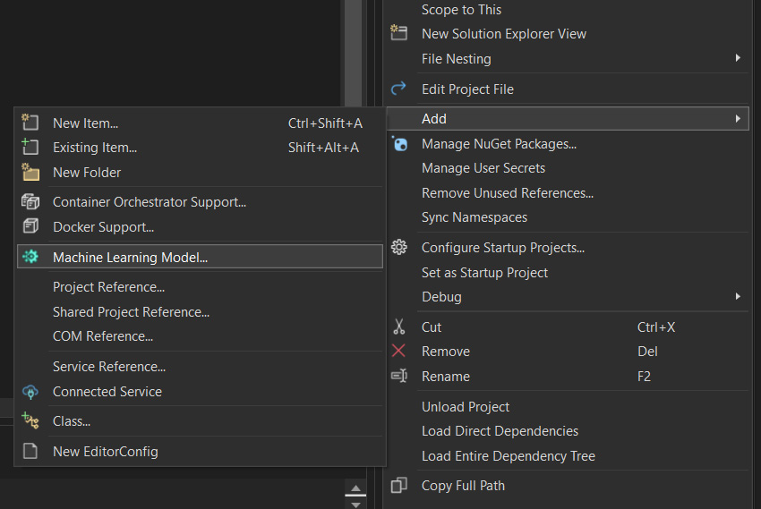 Figure 7.2 – Add an ML model