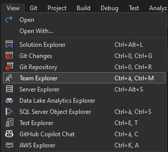 Figure 11.1 – Opening Team Explorer