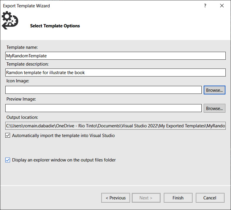 Figure 13.3 – Select Template Options