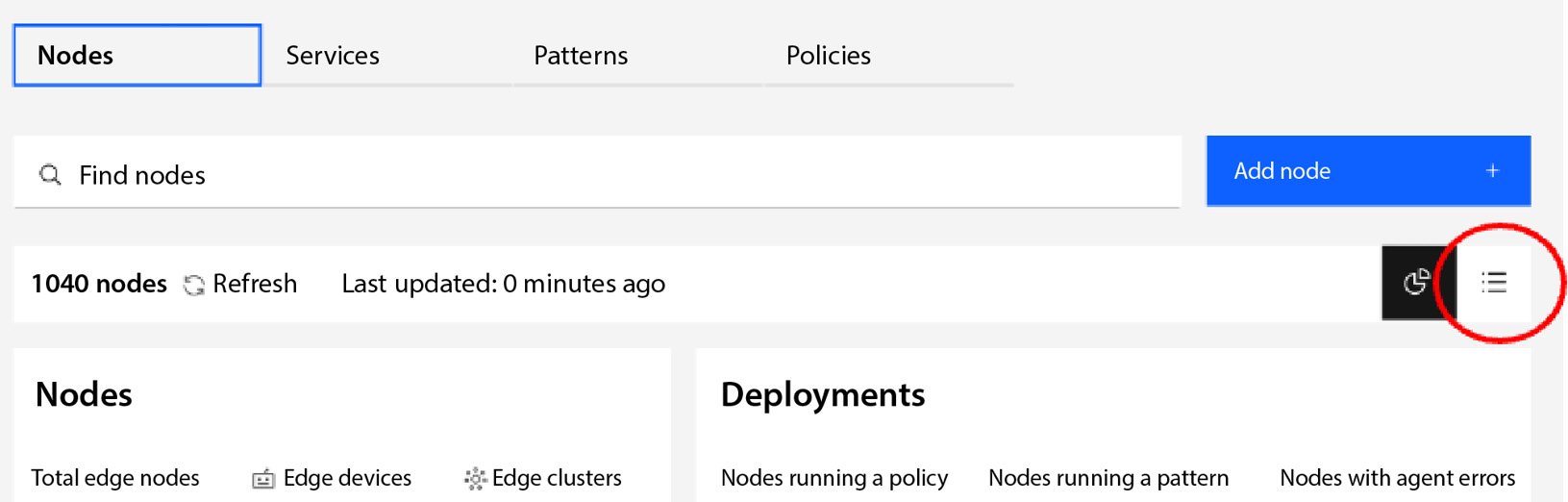 Figure 17.12 – Node list view selection