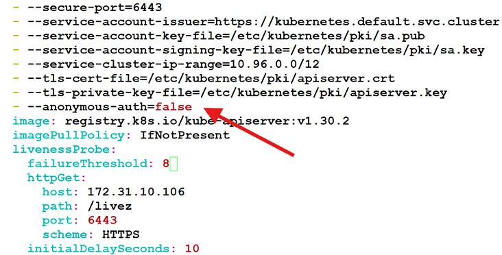 Figure 7.2 – Disable anonymous authentication