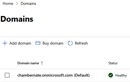 Figure 1.17 – Domains screen of Microsoft 365 admin center