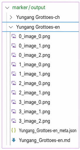Figure 1.17: A file explorer shows two folders with images and documents, mainly PNGs and a JSON file