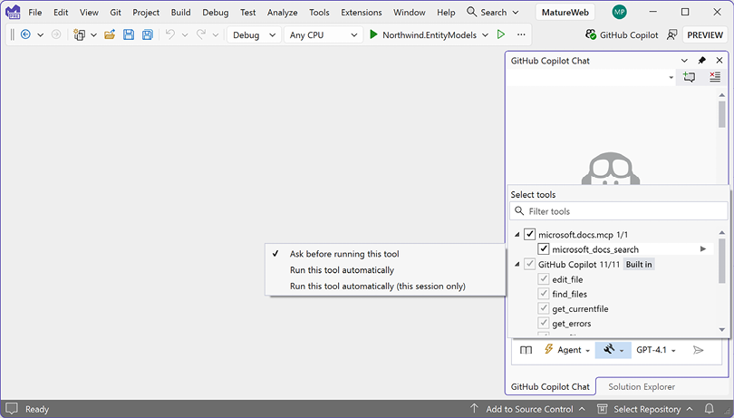 Figure 1.16: Configuring Copilot Chat tools