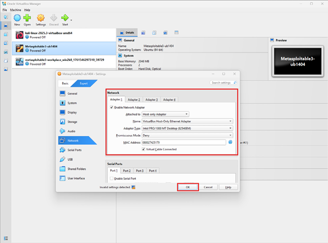 Figure 1.38 – VM network settings