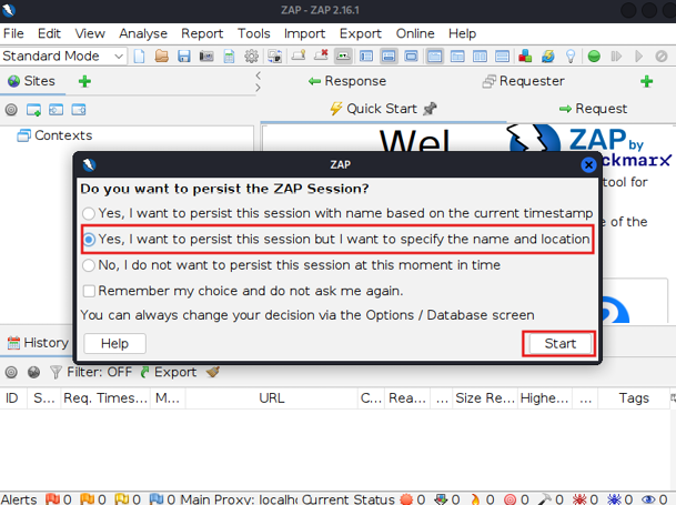 Figure 12.14 – ZAP session