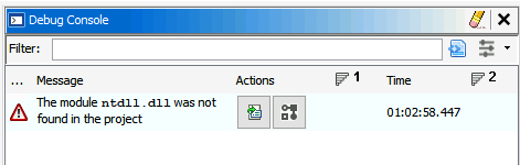 Figure 16.6 – Debug Console window showing warnings and issues