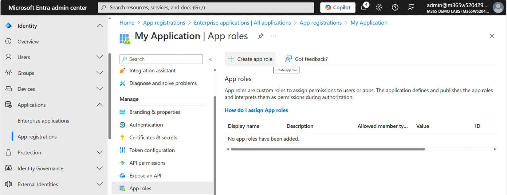 Figure 12.14: The App roles page