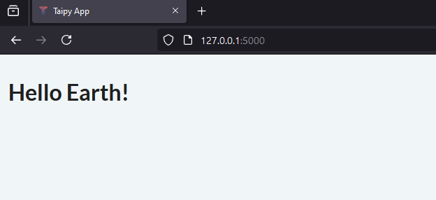 Figure 1.3 – The Taipy application running locally