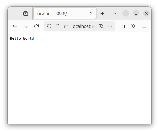 Figure 1.4 – Hello World in a browser