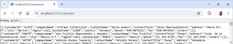 Figure 15.2: Customers from the Northwind database as a JSON document