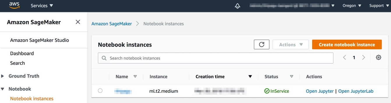 Figure 1.12 – Navigating to JupyterLab using the AWS Console