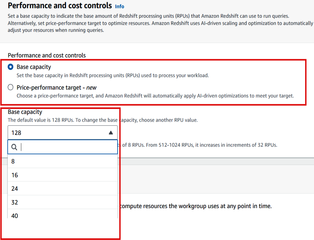 Figure 1.3 – Base capacity option