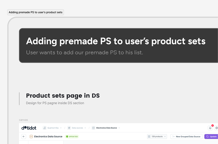 Figure 1.7 &ndash; Flow heading for a new section in a design file