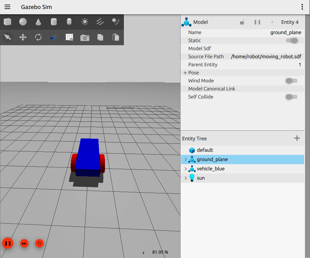 Figure 5.5: Gazebo Sim with differential drive robot simulation