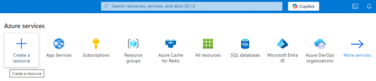 Figure 1.1: Creating a resource in the Azure portal
