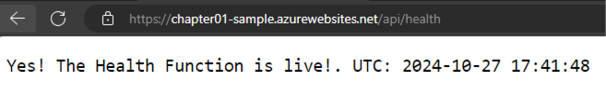 Figure 1.10: Health function running properly