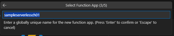 Figure 1.12: Creating a new function app