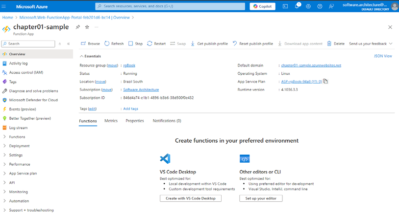 Figure 1.5: Function app running