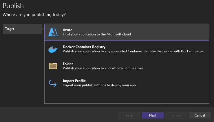 Figure 5.3: Publishing on Azure