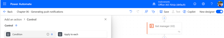 Figure 6.5 – Adding the Condition control