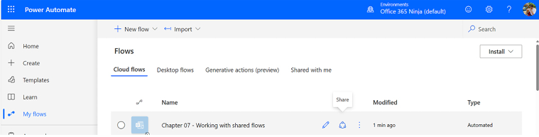 Figure 7.3 – Sharing the flow