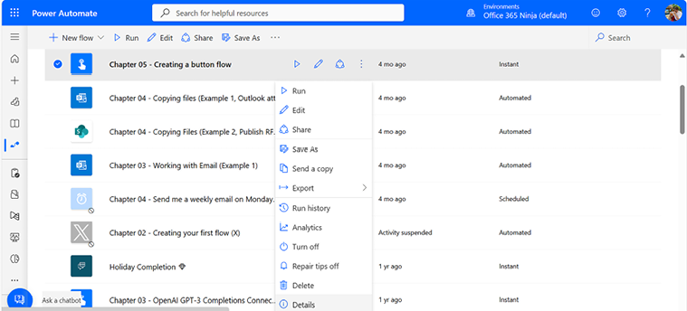 Figure 7.21 – Opening the Details page