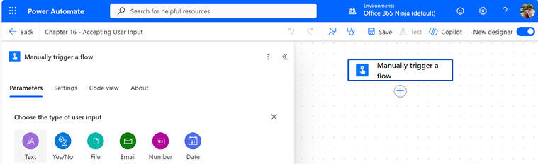 Figure 16.9 – Adding a new input type