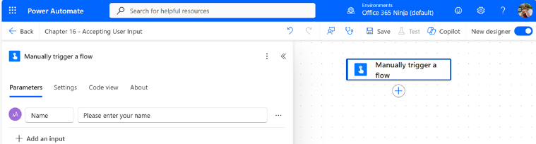 Figure 16.10 – Configuring the text input