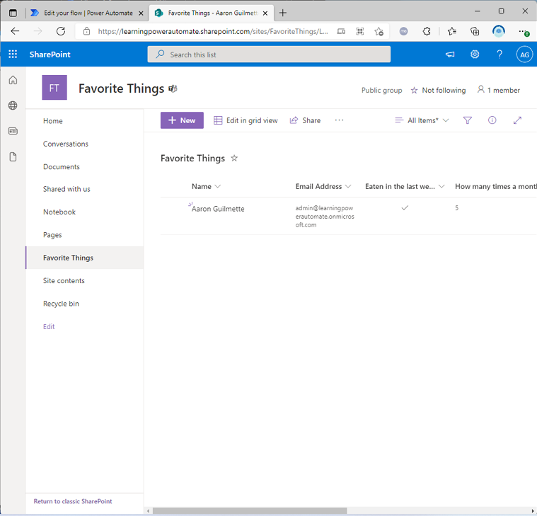 Figure 16.17 – Reviewing the submitted data