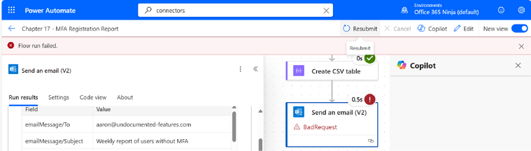 Figure 26.5 – Resubmitting a flow