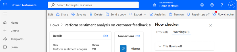 Figure 26.12 – Examining an error in the flow checker