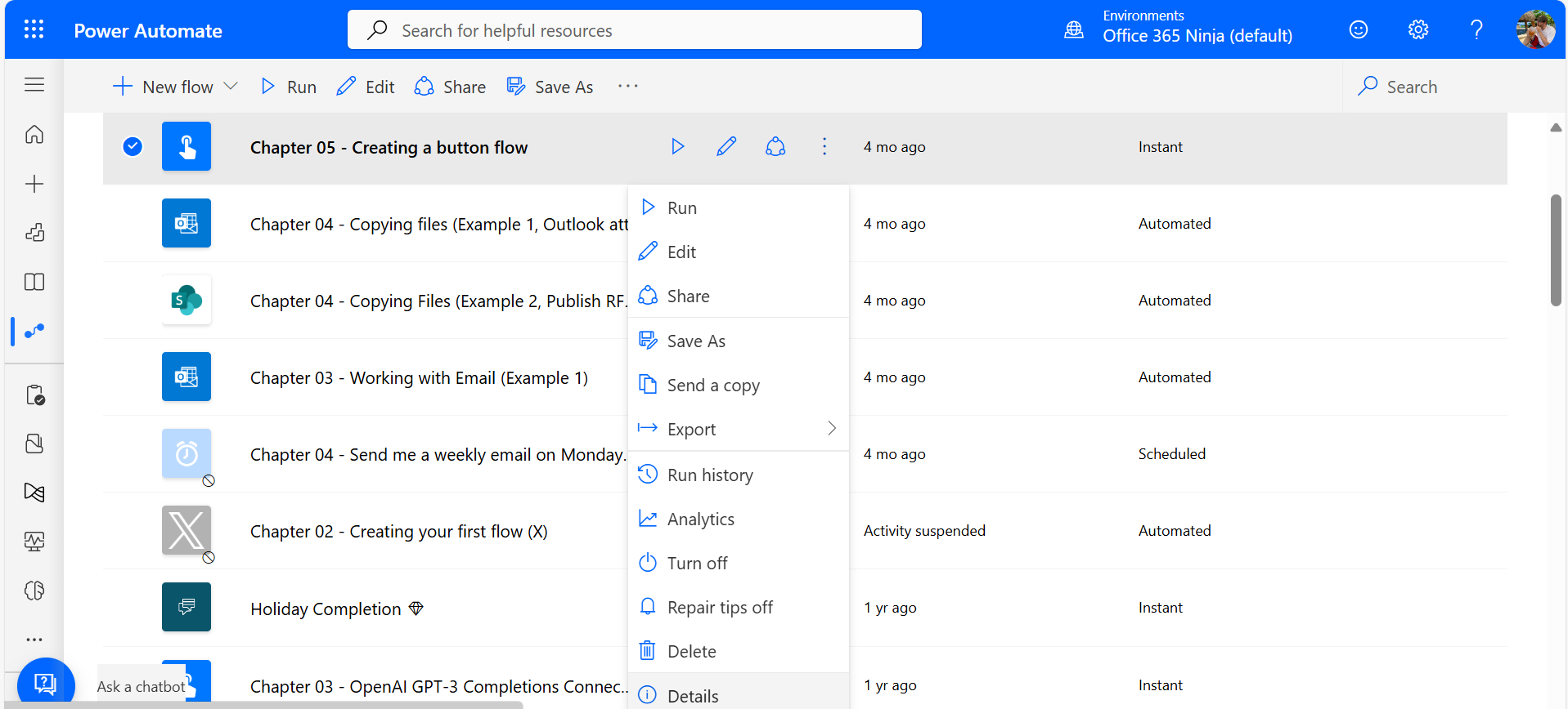 Figure 7.21 – Opening the Details page