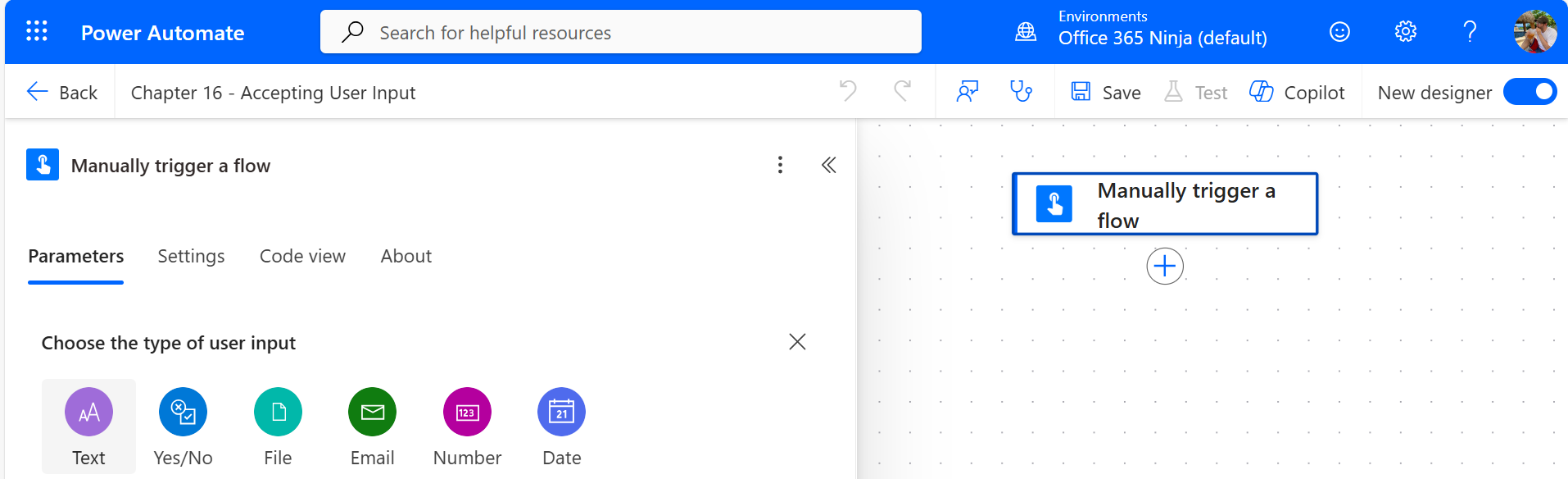 Figure 16.9 – Adding a new input type