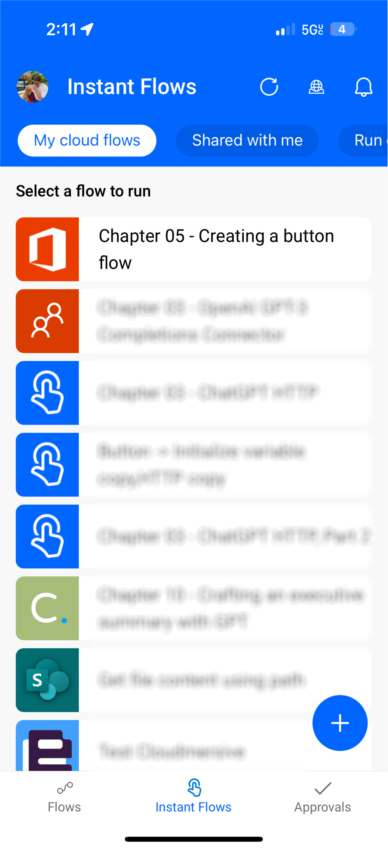 Figure 5.12 – Viewing instant or button flows