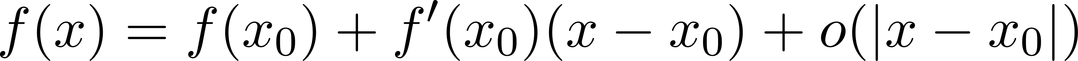 f (x ) = f(x0) + f′(x0)(x − x0)+ o(|x− x0|) 