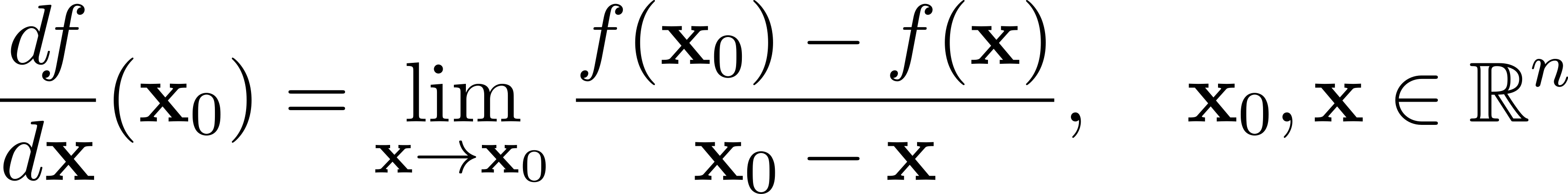 df- f(x0)-−-f(x) n dx (x0 ) = xli→mx0 x0 − x , x0,x ∈ ℝ 