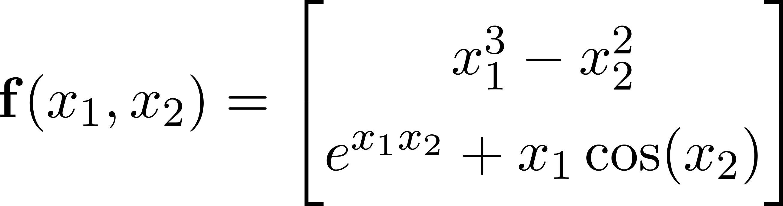  ⌊ ⌋ x3 − x2 f(x1,x2) = ⌈ 1 2 ⌉ ex1x2 + x1 cos(x2 ) 