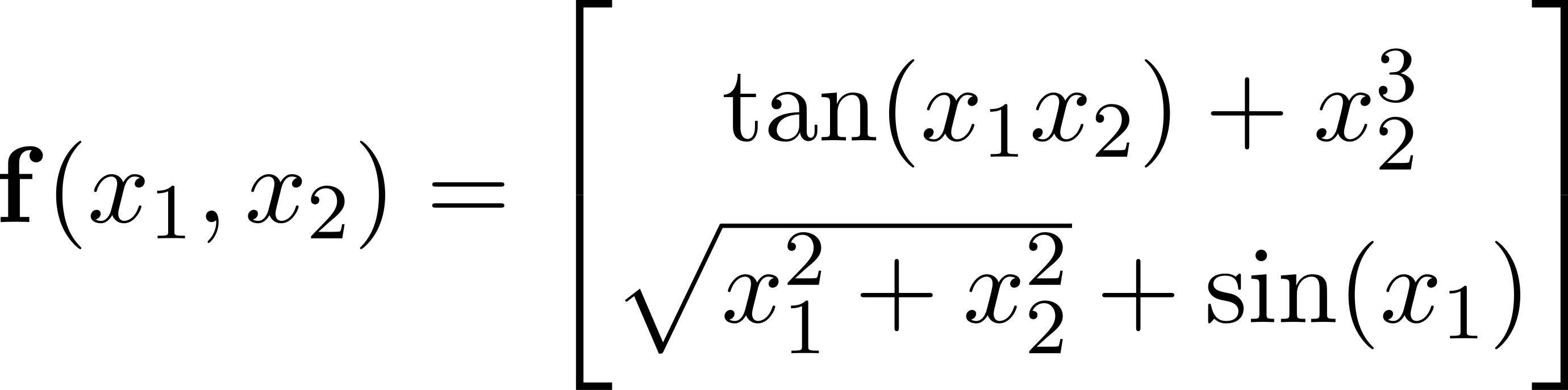  ⌊ ⌋ ⌈ tan (x1x2 )+ x32 ⌉ f(x1,x2 ) = ∘x2-+-x2-+ sin(x ) 1 2 1 