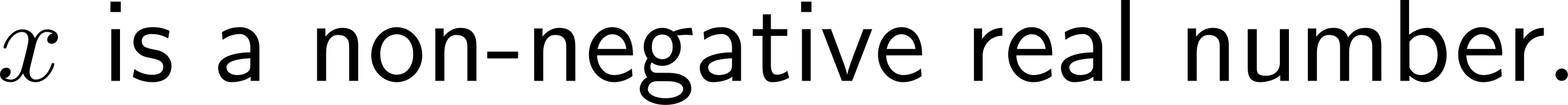 x is a non- negative real number. 