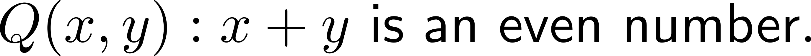 Q (x, y) : x + y is an even number. 