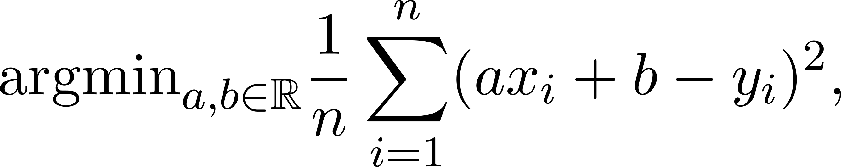  n 1-∑ 2 argmina,b∈ℝn (axi + b − yi), i=1 