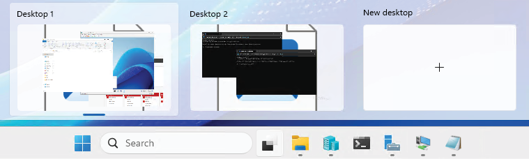 Figure 1.24: Navigating multiple desktops