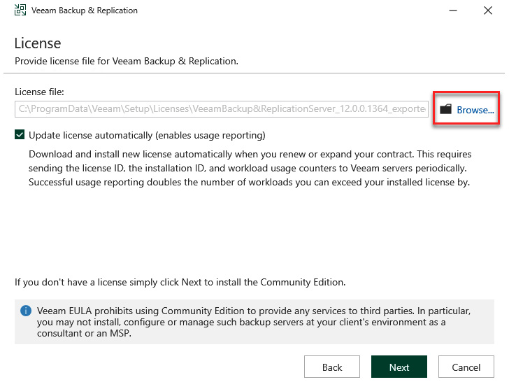 Figure 1.4 – License dialog window