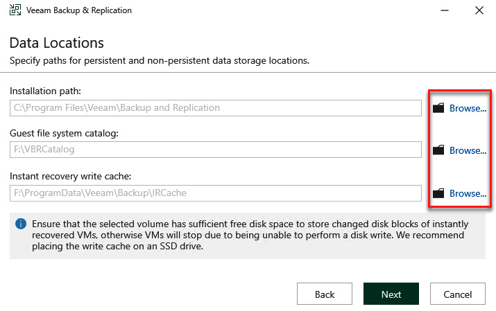 Figure 1.9 – Installation paths for the application