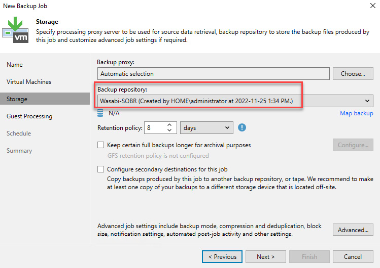 Figure 1.17 – Backup job using SOBR with Direct to Object storage